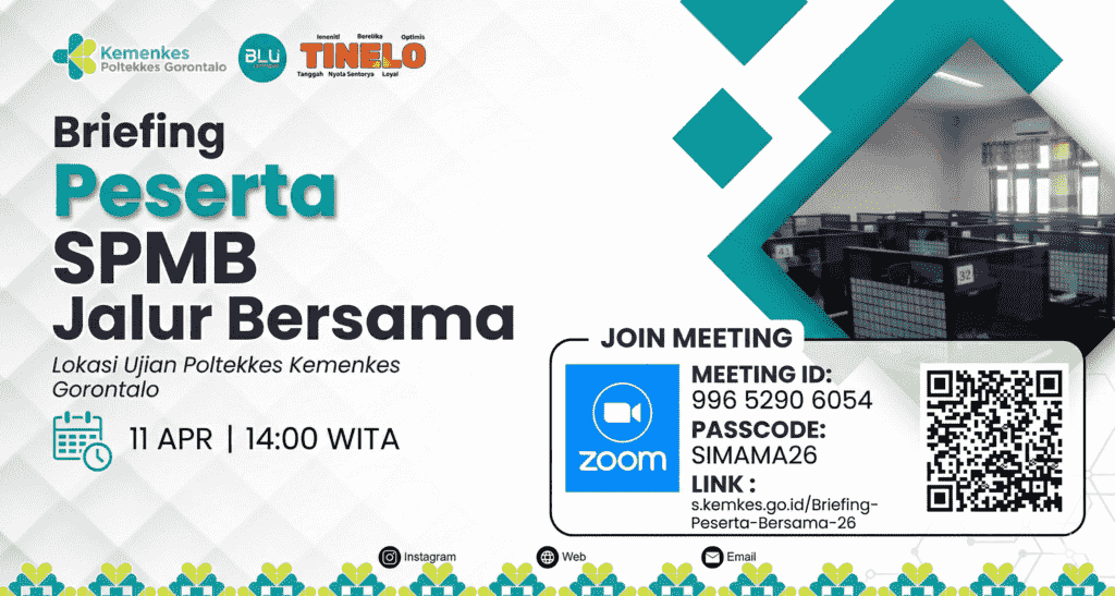 Catat! Briefing Peserta SPMB Jalur Bersama Poltekkes Gorontalo Digelar Siang Ini via Zoom