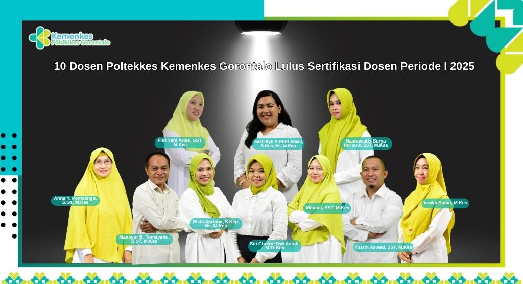 10 Dosen Poltekkes Kemenkes Gorontalo Berhasil Lulus Sertifikasi Dosen Periode I Tahun 2025