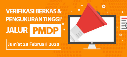 Undangan Verifikasi Berkas dan Pengukuran Tinggi Badan Jalur PMDP 28 Februari 2020